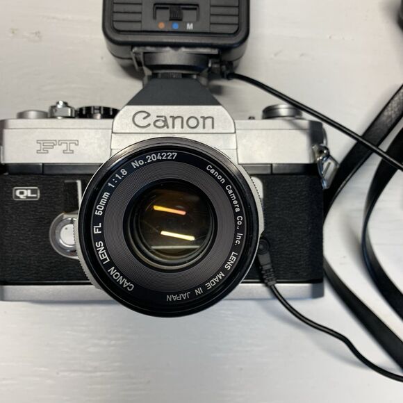 Canon TL QL 35mm Film SLR Camera w. FL 50mm 1:1.8 Lens -Light- Not Tested - USA - Picture 4 of 16